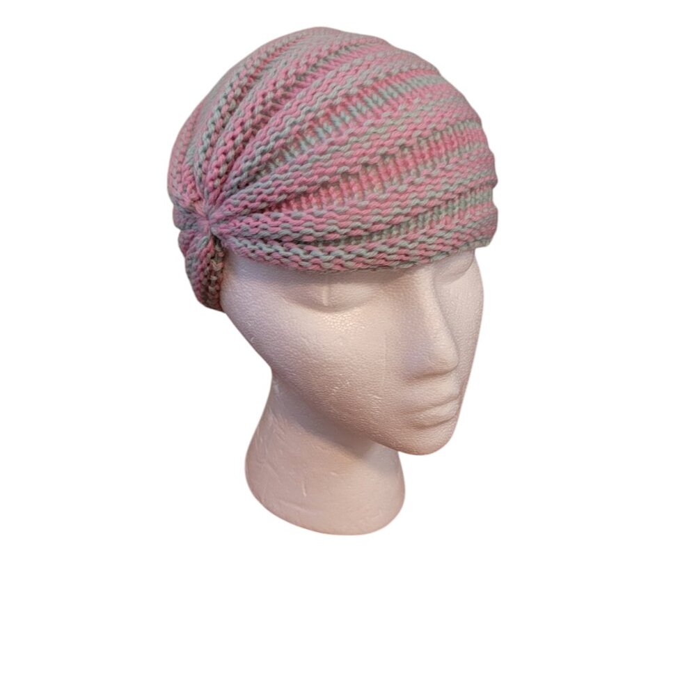 Toddler/Infant Knit Pink/Pale Blue Beanie Hat/Cap